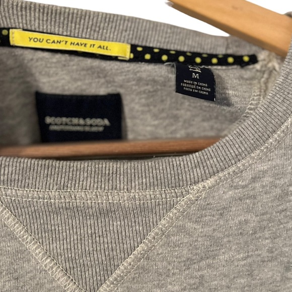 Scotch & Soda Embroidered Gray Sweatshirt Sweater Pullover Crew - Picture 5 of 5